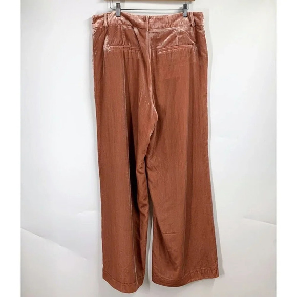 Loft Women's Peyton Velvet Flat Front Belted Straight Leg Pants Size 14 NWT - Picture 2 of 16